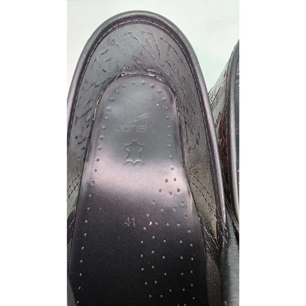 Dansko Brown Tooled Leather Clogs Floral Embossed Slip On Shoes Womens 10.5/11